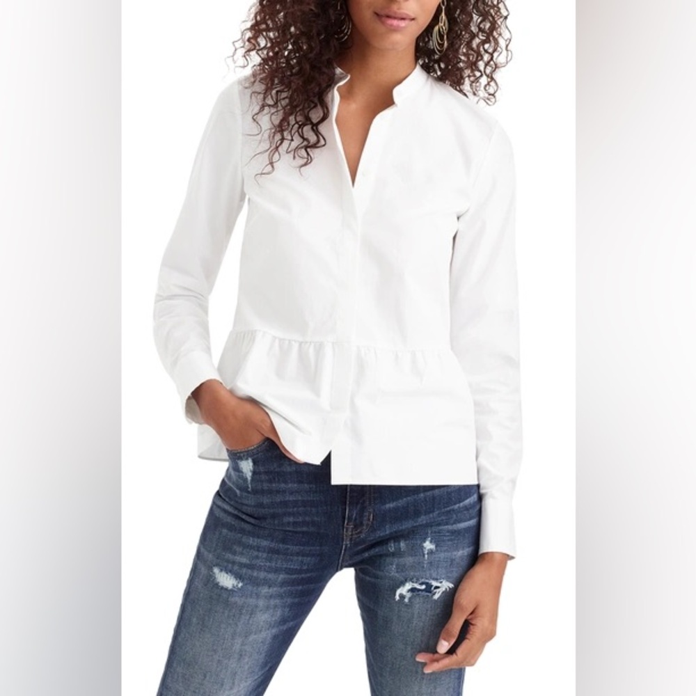 NWT J. Crew White Button Down Shirt